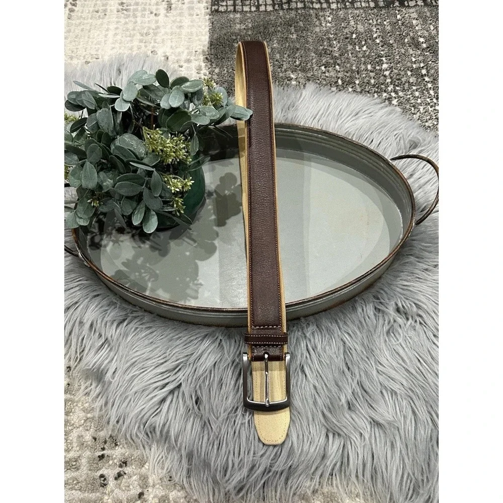 GAP Spring 2011 Brown Unisex Canvas & Leather Belt Size‎ 38